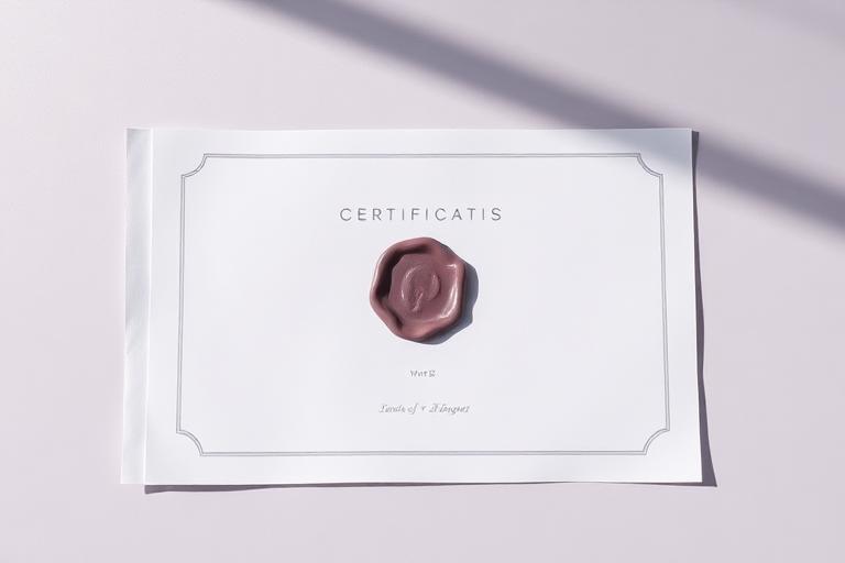 Сертификат с сургучной печатью